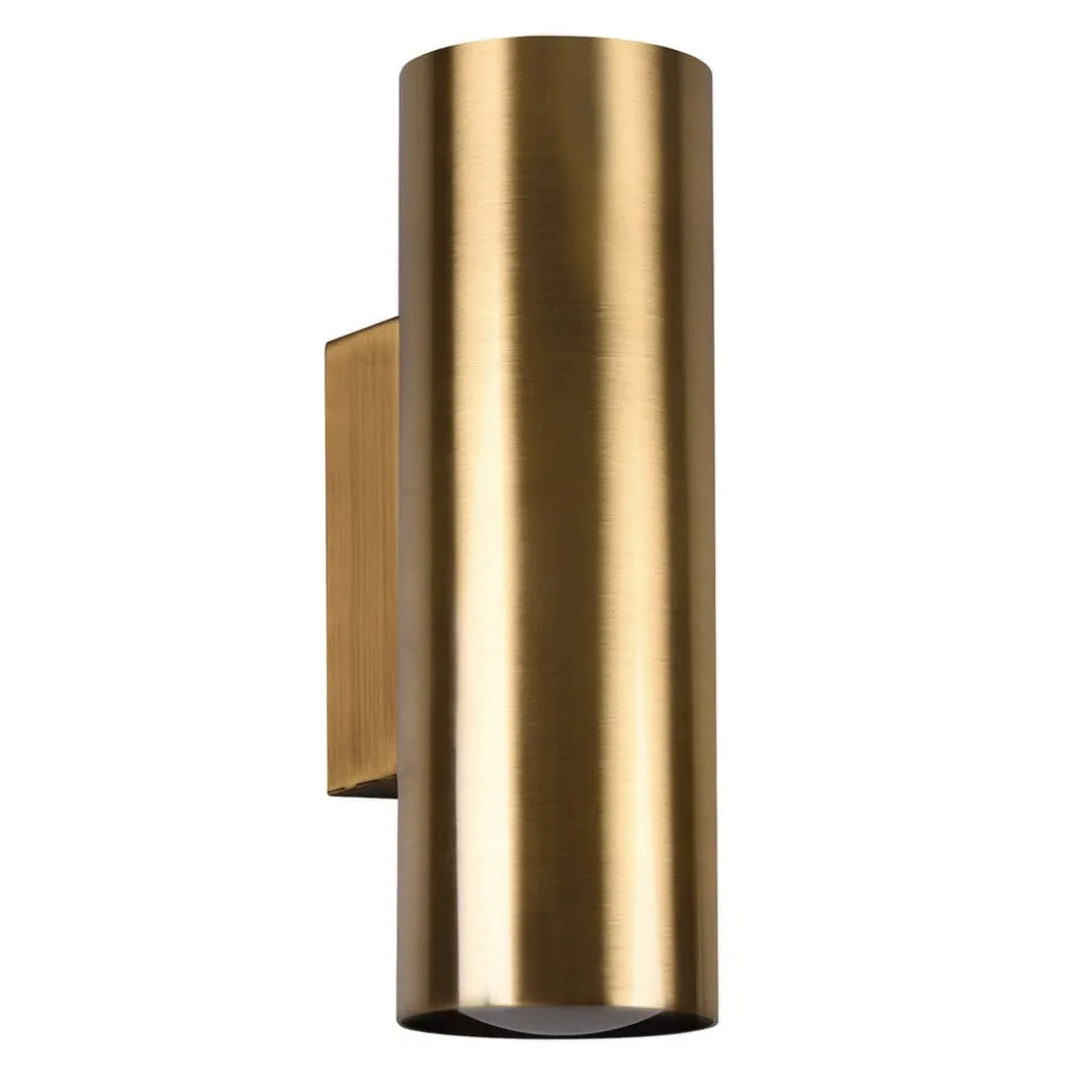 Marley wandlamp, antiek messing, Up & Down