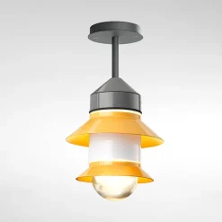 MARSET Santorini buiten plafondlamp, IP65, mosterd