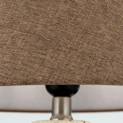 Masai tafellamp, crème/bruin, hoogte 46,5 cm, keramiek/linnen