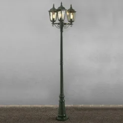Mastlamp Firenze, 3-lamps, groen