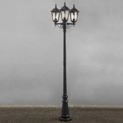 Mastlamp Firenze, 3-lamps, zwart