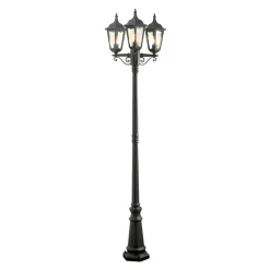 Mastlamp Firenze, 3-lamps, zwart