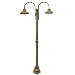 Mastlamp Luca messing antiek-koper, 2-lamps