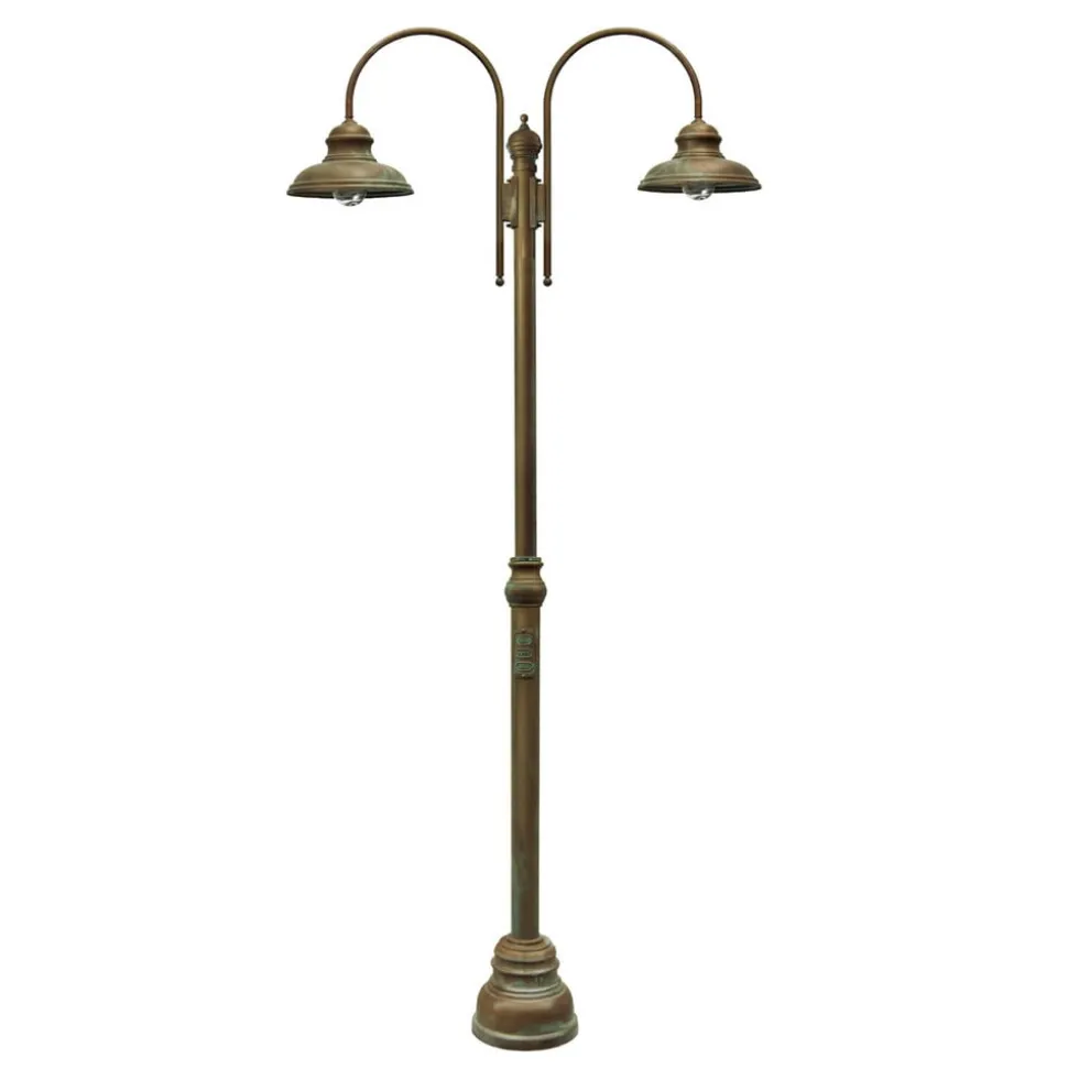 Mastlamp Luca messing antiek-koper, 2-lamps