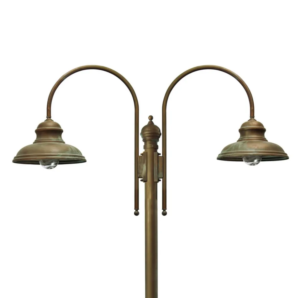 Mastlamp Luca messing antiek-koper, 2-lamps