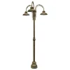 Mastlamp Luca messing koper dubbele arm 3-lamps