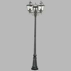 Mastlamp New Orleans, zwart-goud, 3-lamps