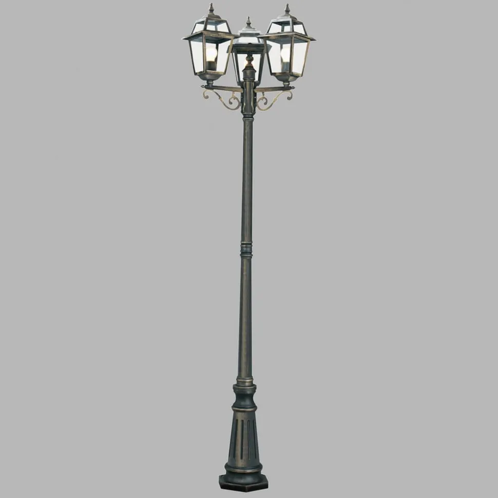 Mastlamp New Orleans, zwart-goud, 3-lamps