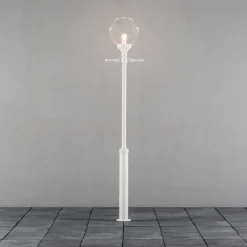 Mastlamp ORION in wit met heldere bolkap