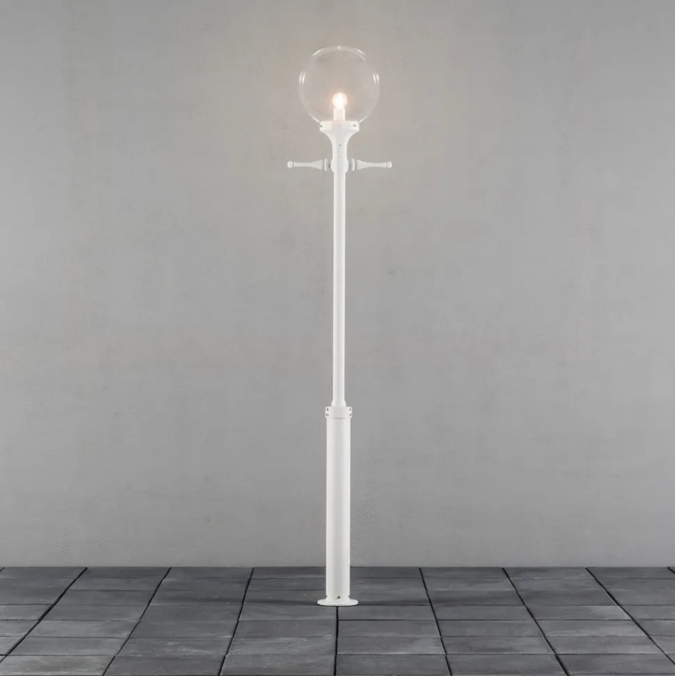 Mastlamp ORION in wit met heldere bolkap