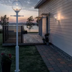 Mastlamp ORION in wit met heldere bolkap