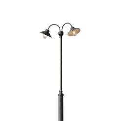 Mastlamp Vega, zwart mat 2-lamps, 247 cm
