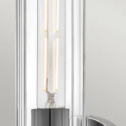 Masttop badkamer wandlamp, chroom, 1-lamp, hoogte 35 cm, IP44