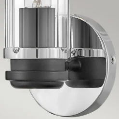 Masttop badkamer wandlamp, chroom, 1-lamp, hoogte 35 cm, IP44