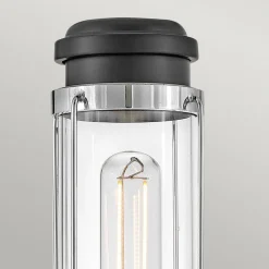 Masttop badkamer wandlamp, chroom, 1-lamp, hoogte 35 cm, IP44