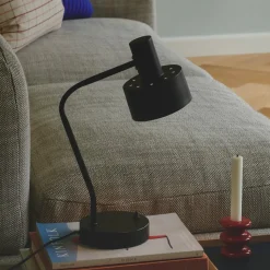 Matis tafellamp, metaal, verstelbare kap, zwart