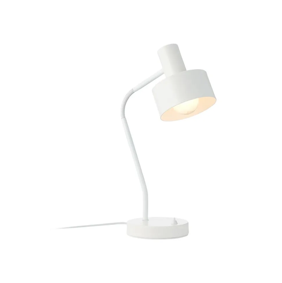Matis tafellamp, metaal, verstelbare kap, wit