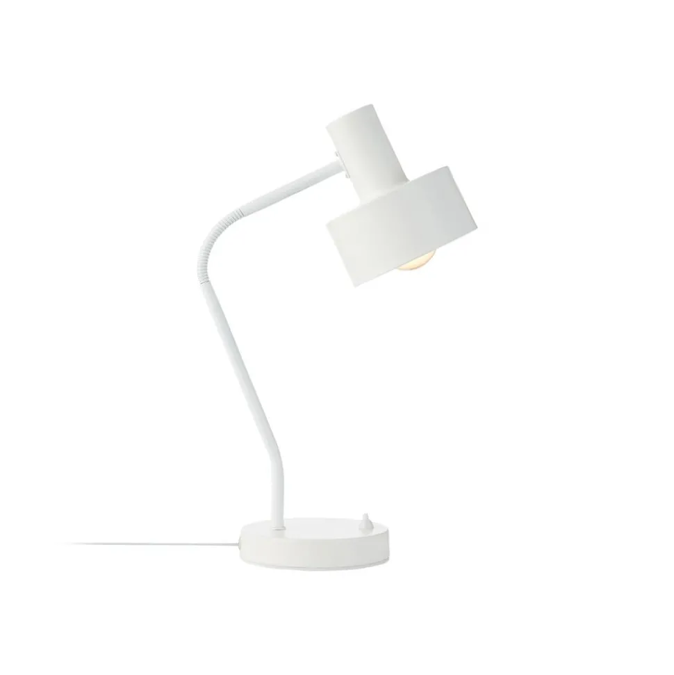 Matis tafellamp, metaal, verstelbare kap, wit