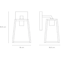 Matslot buitenwandlamp, hoogte 30,5 cm
