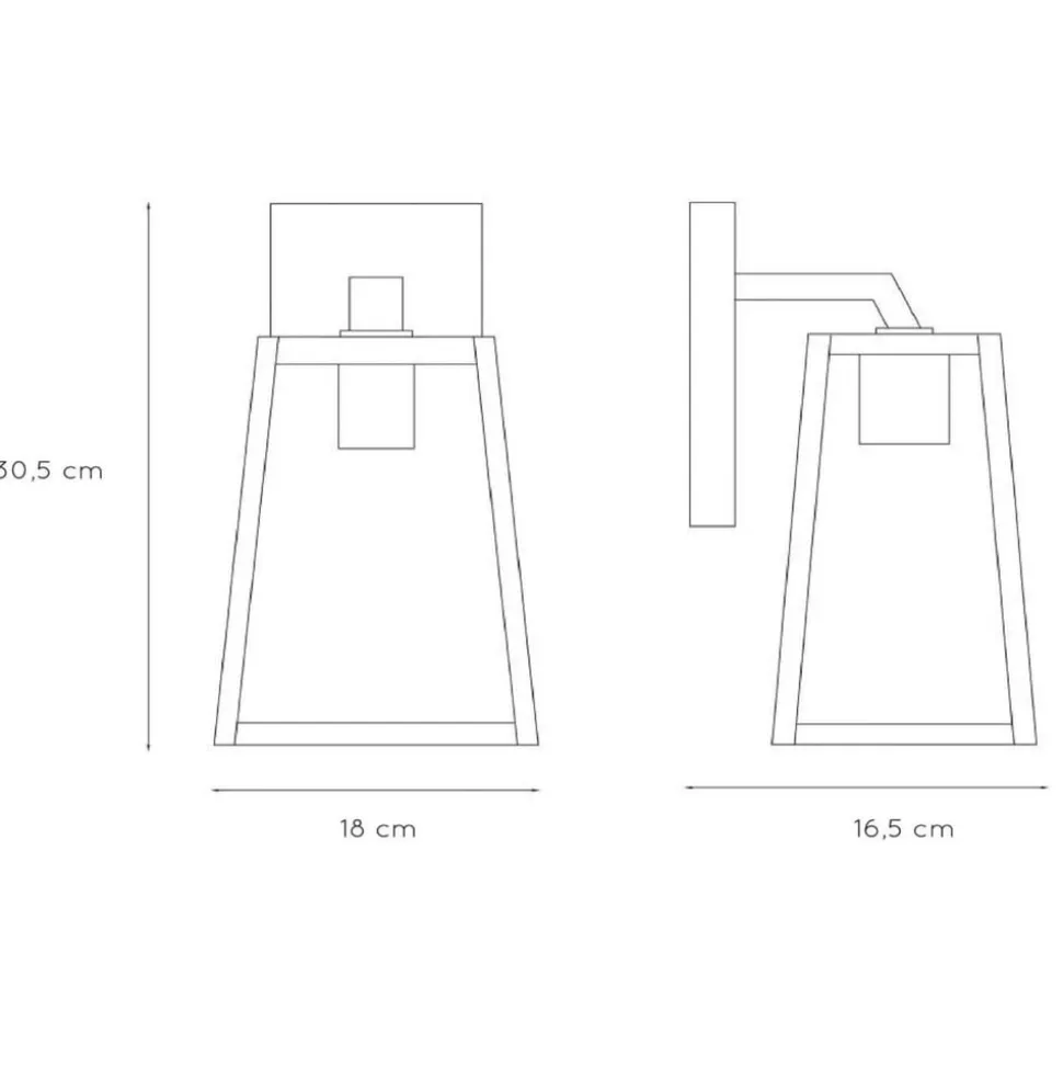 Matslot buitenwandlamp, hoogte 30,5 cm