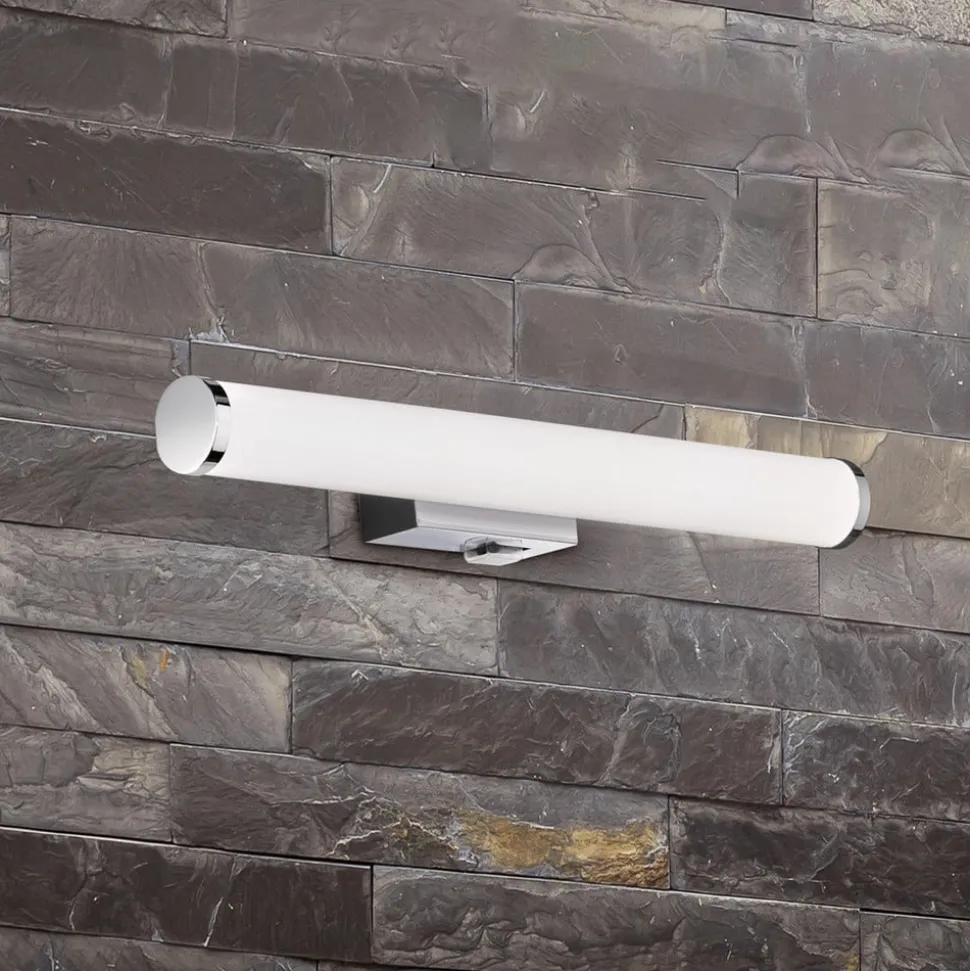 Mattimo LED wandlamp, breedte 40 cm, chroom, schakelaar