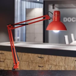 MAULstudie klemlamp, rood, hoogte 44 cm, metaal