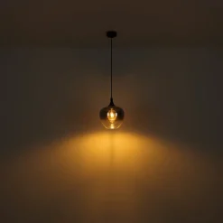 Maxy hanglamp, Ø 48 cm, rookgrijs, glas, 3-lamps.