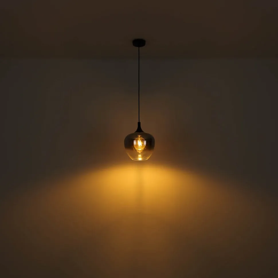 Maxy hanglamp, Ø 48 cm, rookgrijs, glas, 3-lamps.