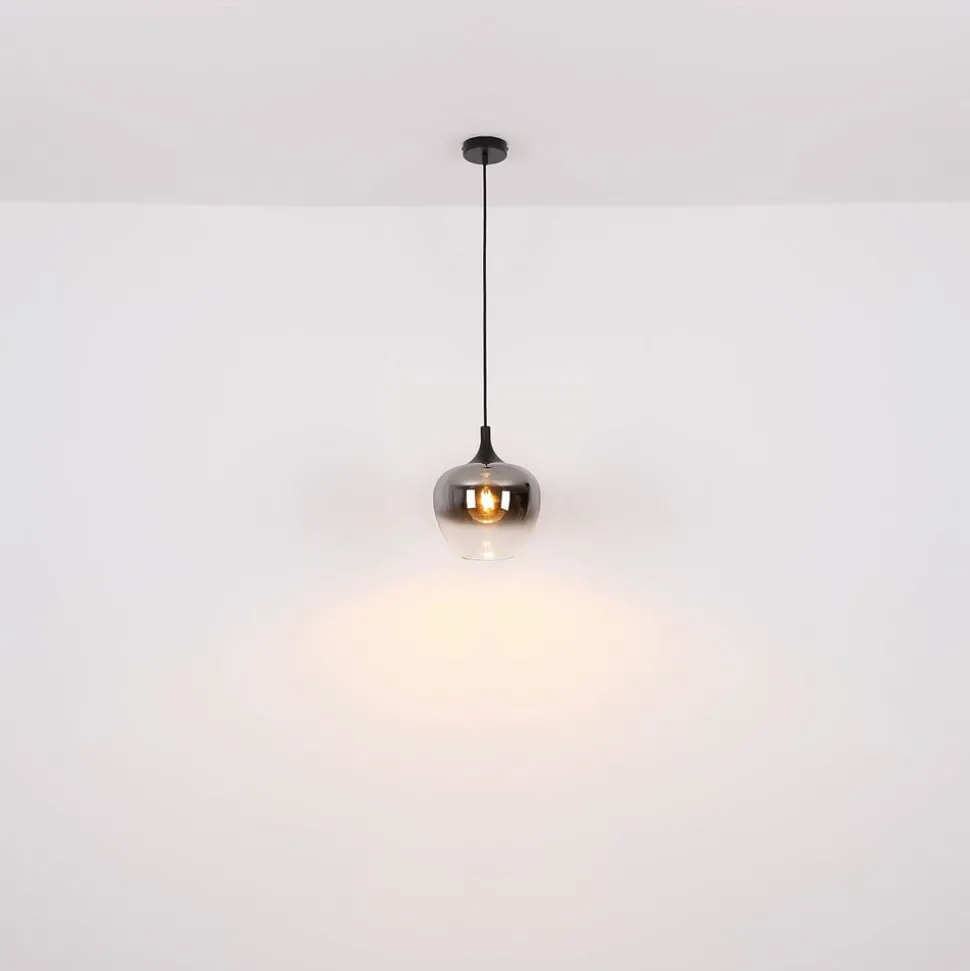 Maxy hanglamp, Ø 48 cm, rookgrijs, glas, 3-lamps.