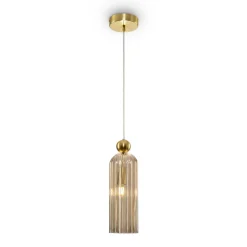 Maytoni Antic hanglamp, glazen kap in Cognac