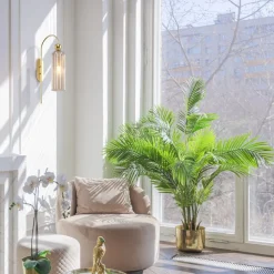 Maytoni Antic wandlamp, glazen kap in Cognac