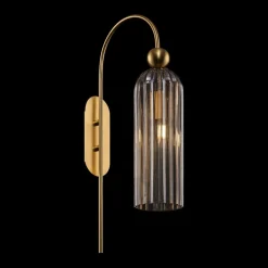 Maytoni Antic wandlamp, glazen kap in Cognac