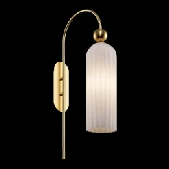 Maytoni Antic wandlamp, glazen kap in wit