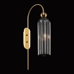 Maytoni Antic wandlamp, glazen kap in grijs