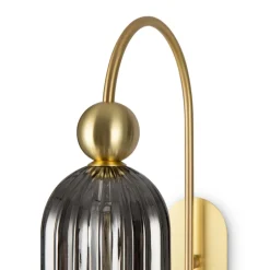 Maytoni Antic wandlamp, glazen kap in grijs