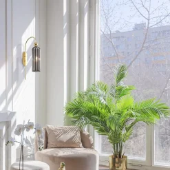 Maytoni Antic wandlamp, glazen kap in grijs