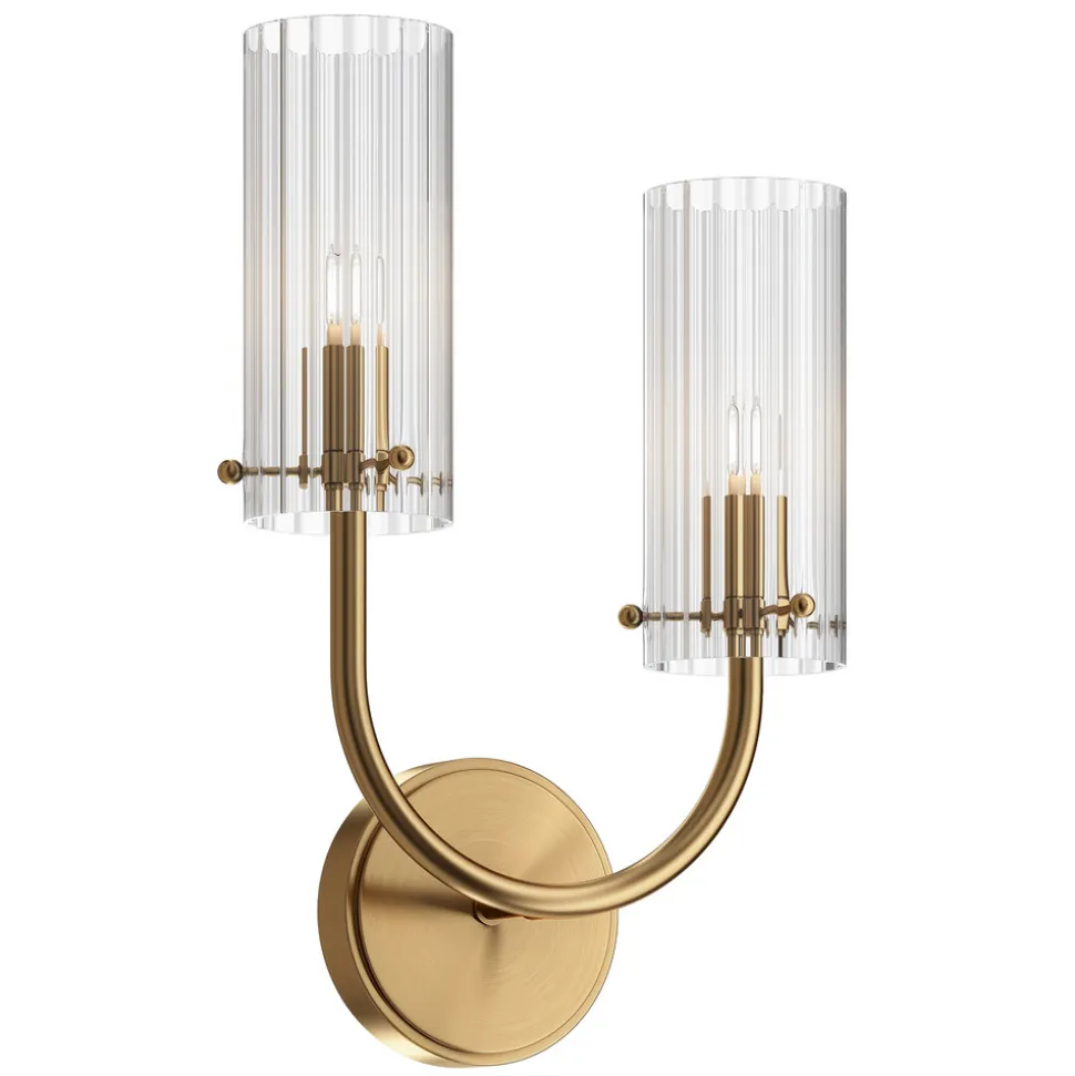 Maytoni Arco wandlamp, links hoger, 2-lamps
