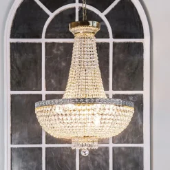 Maytoni Bella kroonluchter, goudkleurig, kristal, Ø 50 cm