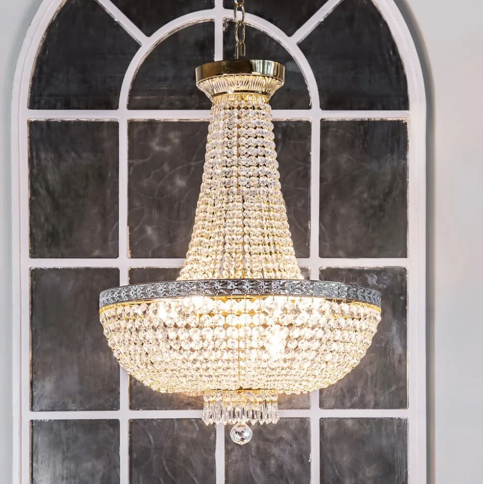 Maytoni Bella kroonluchter, goudkleurig, kristal, Ø 50 cm