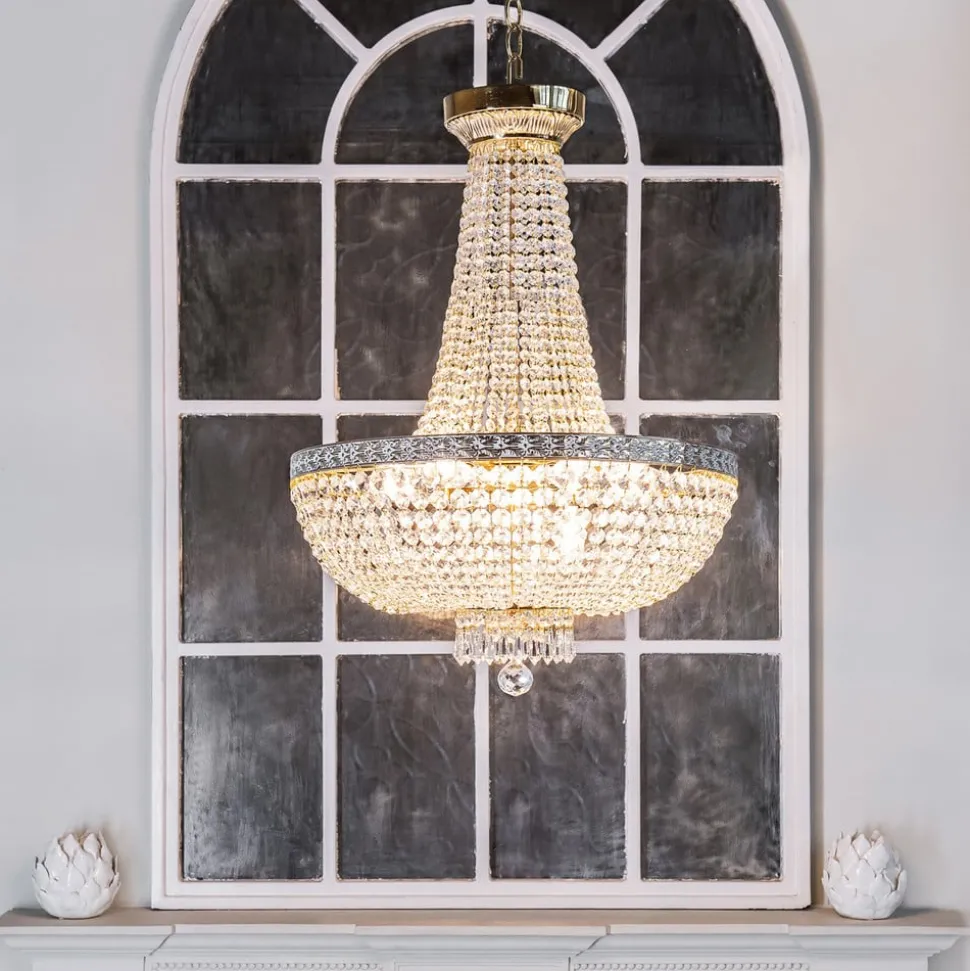 Maytoni Bella kroonluchter, goudkleurig, kristal, Ø 50 cm