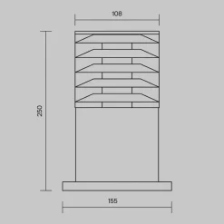 Maytoni Bronx sokkellamp, zwart