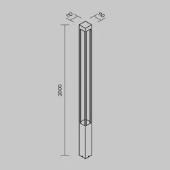 Maytoni buitenlamp Elbe, hoogte 200 cm, grafietkleurig