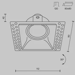 Maytoni Dot inbouwlamp, hoekig, zwart