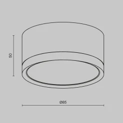 Maytoni downlight Hoepel, zwart, hoogte 5 cm Ø 8,5 cm aluminium GX53