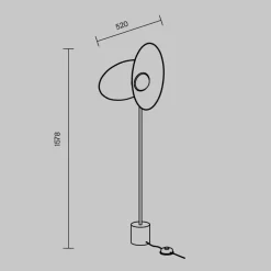 Maytoni Evolution LED vloerlamp, zwart/wit, hoogte 158 cm