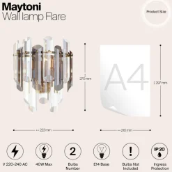 Maytoni Flare wandlamp met kristalldekor