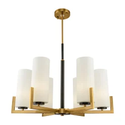 Maytoni Fortano kroonluchter 6-lamps glazen kap