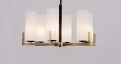 Maytoni Fortano kroonluchter 6-lamps glazen kap