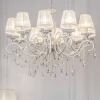 Maytoni Grace kroonluchter, wit, 10-lamps, organza