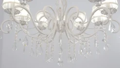 Maytoni Grace kroonluchter, wit, 10-lamps, organza